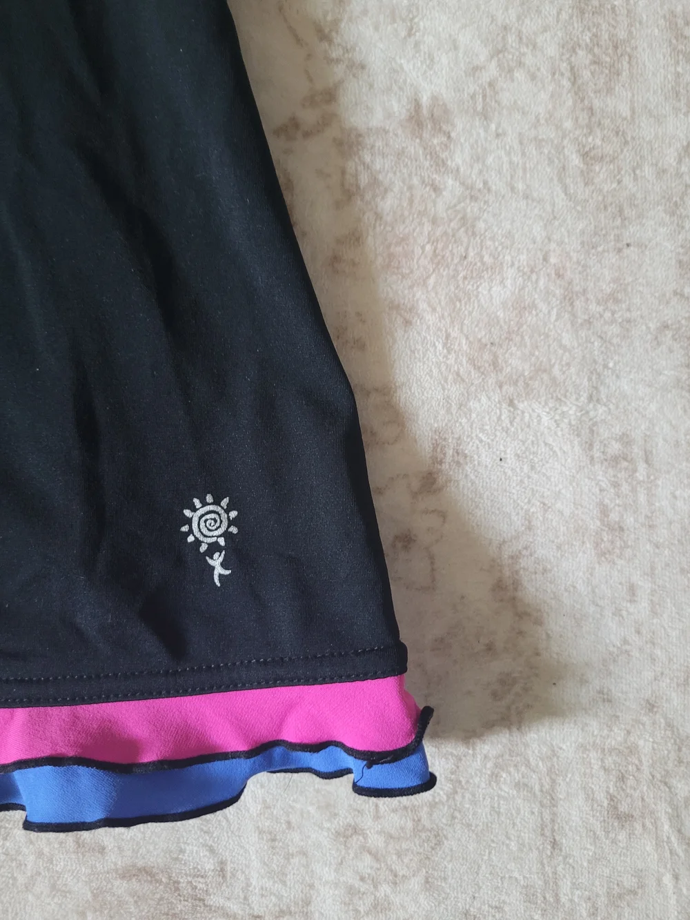 Women’s Black Skirt with Pink & Blue Trim Swimwear